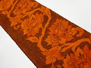 リサイクル　手織り真綿紬花唐草模様織出し名古屋帯